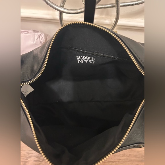 Steve Madden Black Shoulder Bag with Gold Accents and Bag Charms - Picture 10 of 11